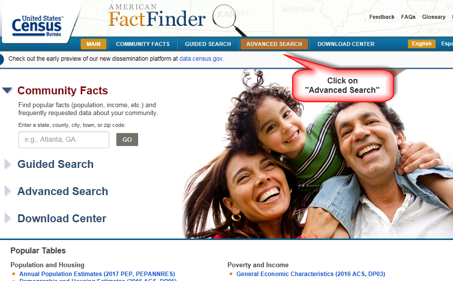 Census Bureau sscreenshot